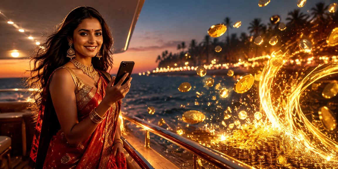 Mobile Live Casino player enjoying games on the beach in Goa