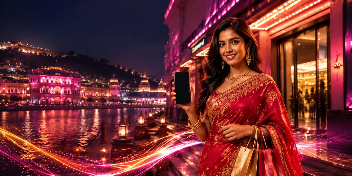 Indian player enjoying Rummy game on mobile phone app from Jaipur